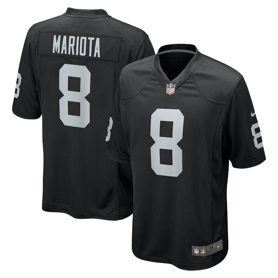 Men Oakland Raiders #8 Marcus Mariota Nike Black Game NFL Jersey